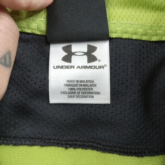 Under Armour Shirt Mens Medium Green Quarter Zip Pullover Long Sleeve Athletic - Picture 3 of 8